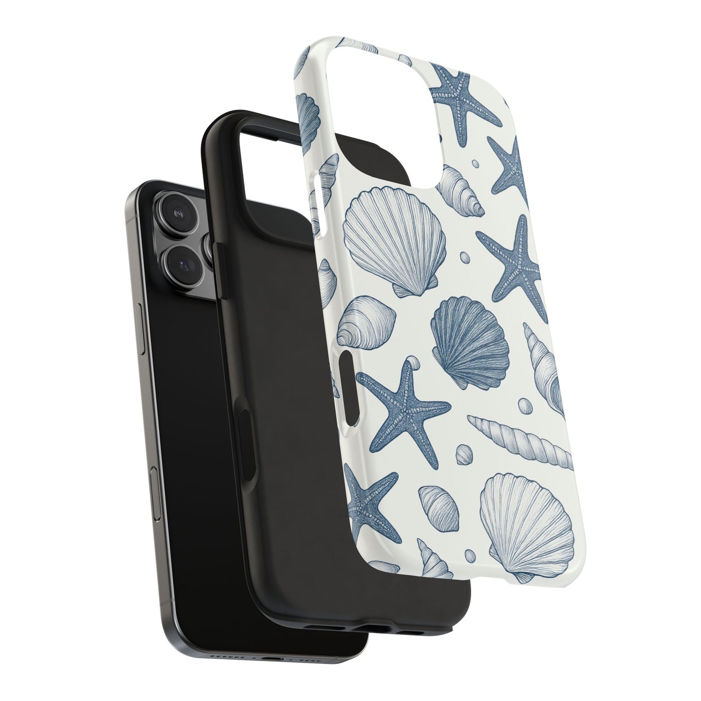 Z Coastal Shells Tough Phone Case - Nautical Design for Ocean Lovers