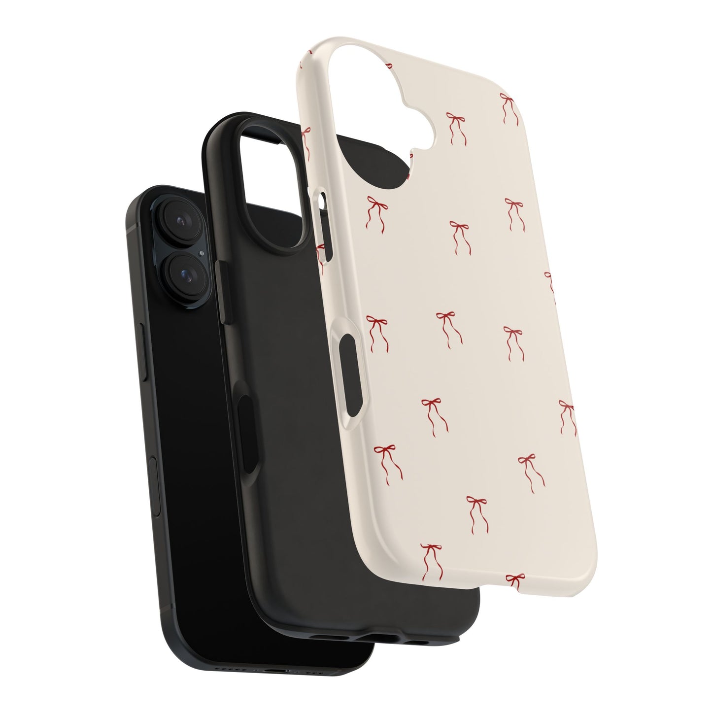 Ribbon Cute Bow Pattern Tough Phone Cases, Bow Phone Cover, Stylish Phone Protectors, Gift for Girls, Trendy Tech Accessories