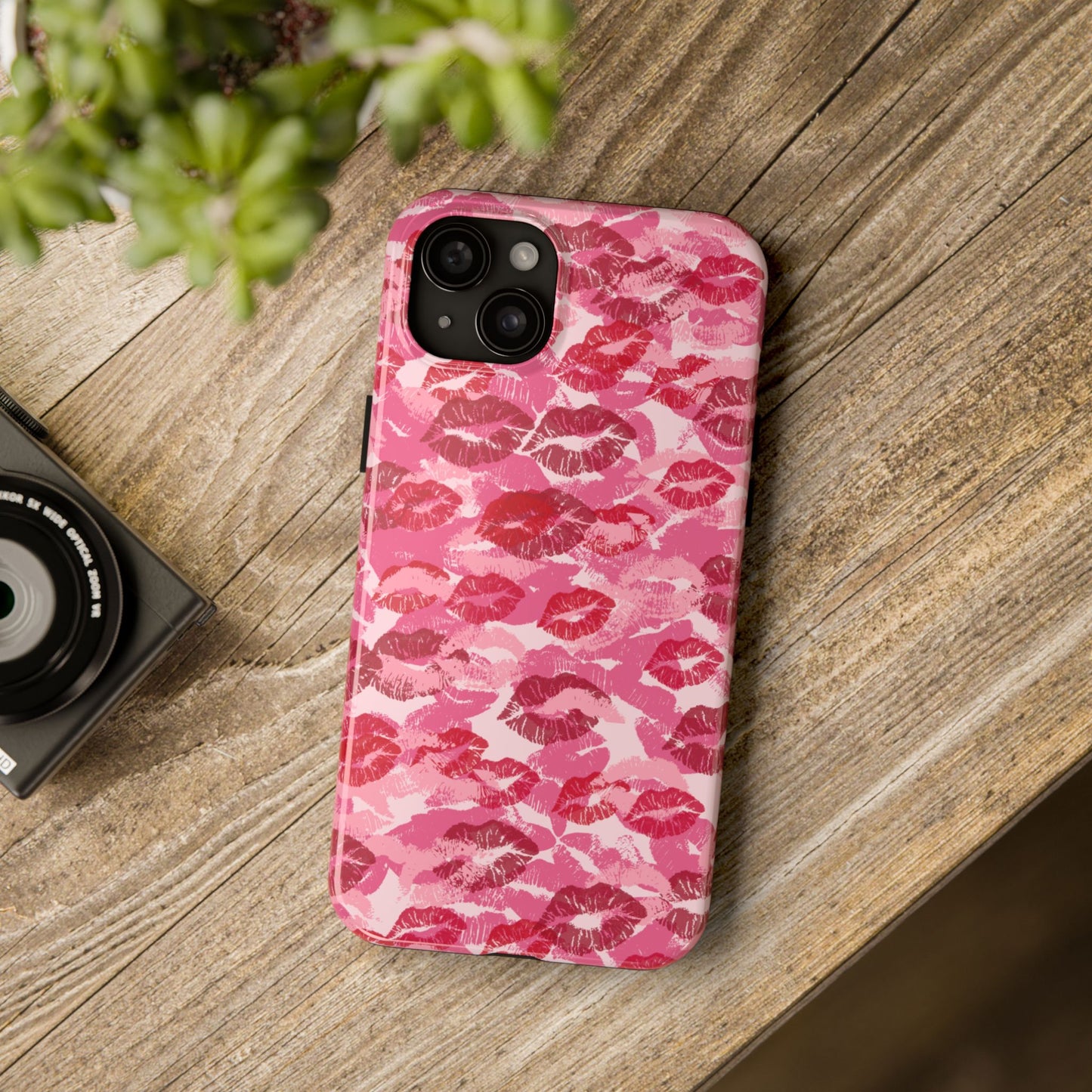 Cute Lipstick Stain Print Phone Case - Tough Phone Covers for Her, Lipstick Design, Cute Gift, Valentine’s Day, Stylish Protection