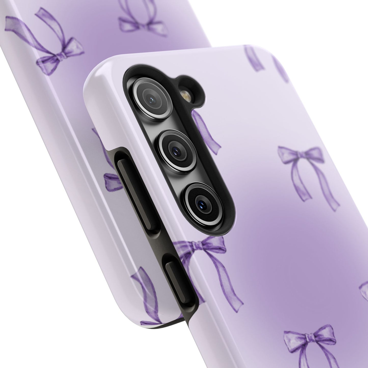 Purple Chic Bow Pattern Phone Case - Stylish Protection for All Occasions