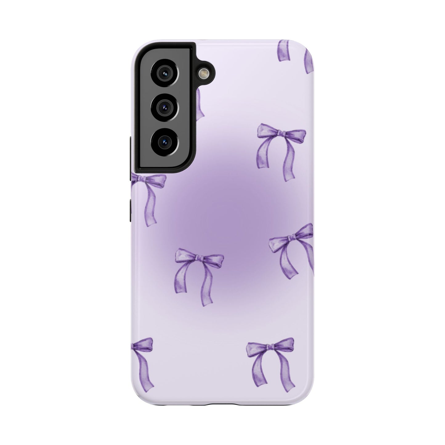 Purple Chic Bow Pattern Phone Case - Stylish Protection for All Occasions