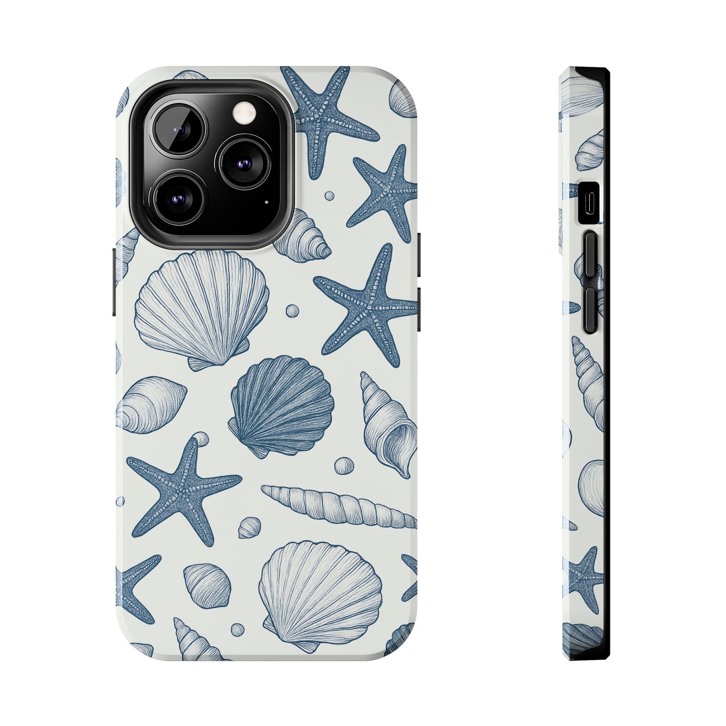 Z Coastal Shells Tough Phone Case - Nautical Design for Ocean Lovers