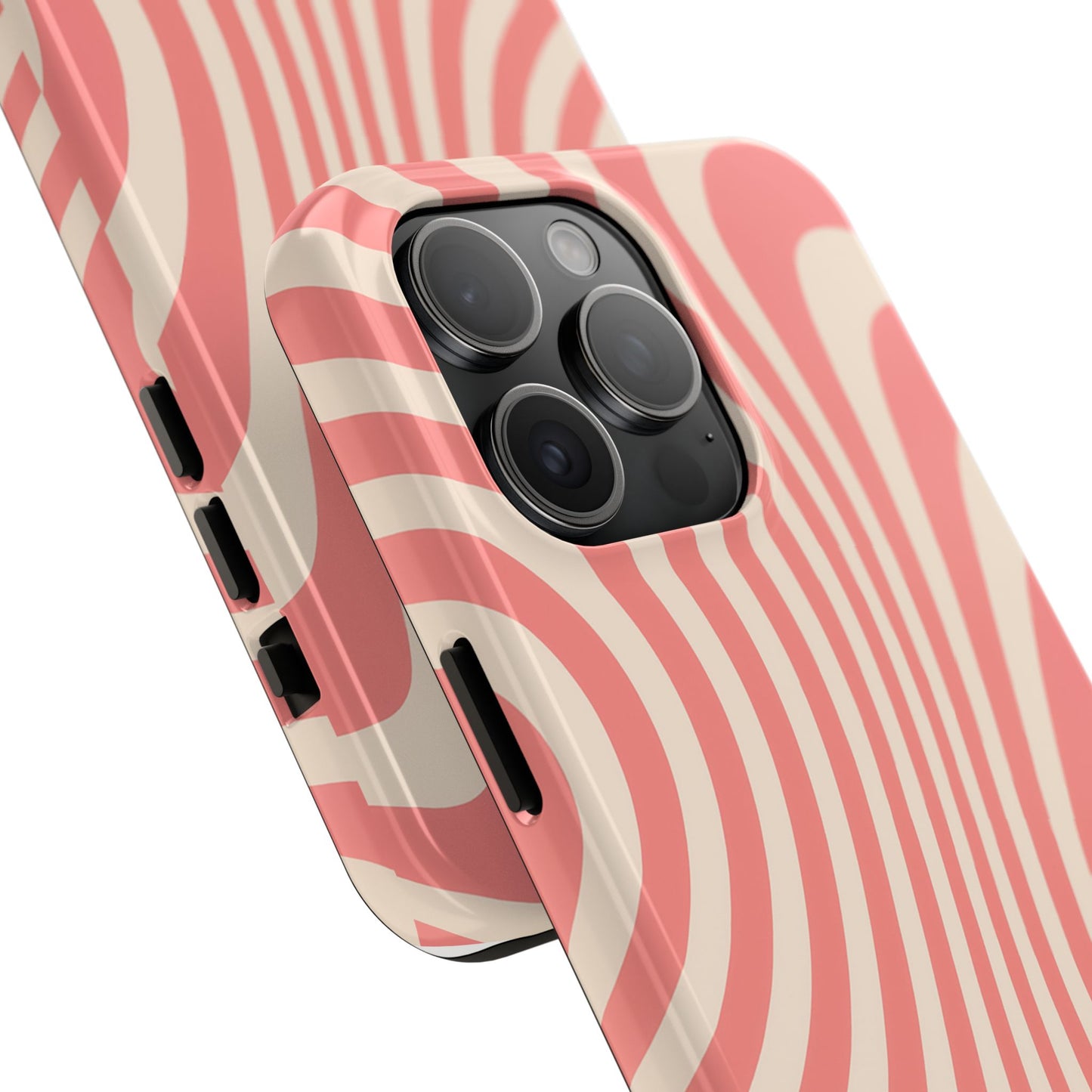 Stylish Waves Phone Case - Trendy Mobile Accessory, Durable Protection, Gift for Teens, Modern Design, Pink Aesthetic