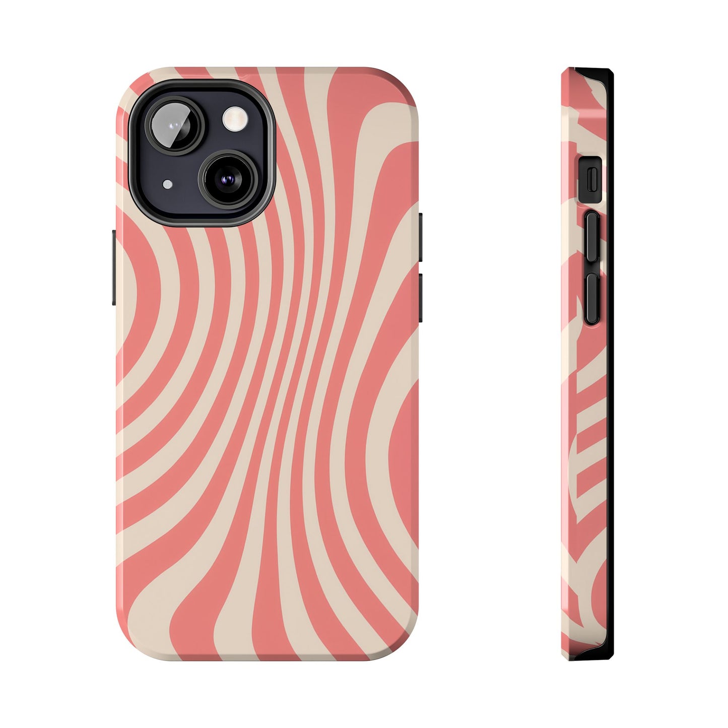 Stylish Waves Phone Case - Trendy Mobile Accessory, Durable Protection, Gift for Teens, Modern Design, Pink Aesthetic