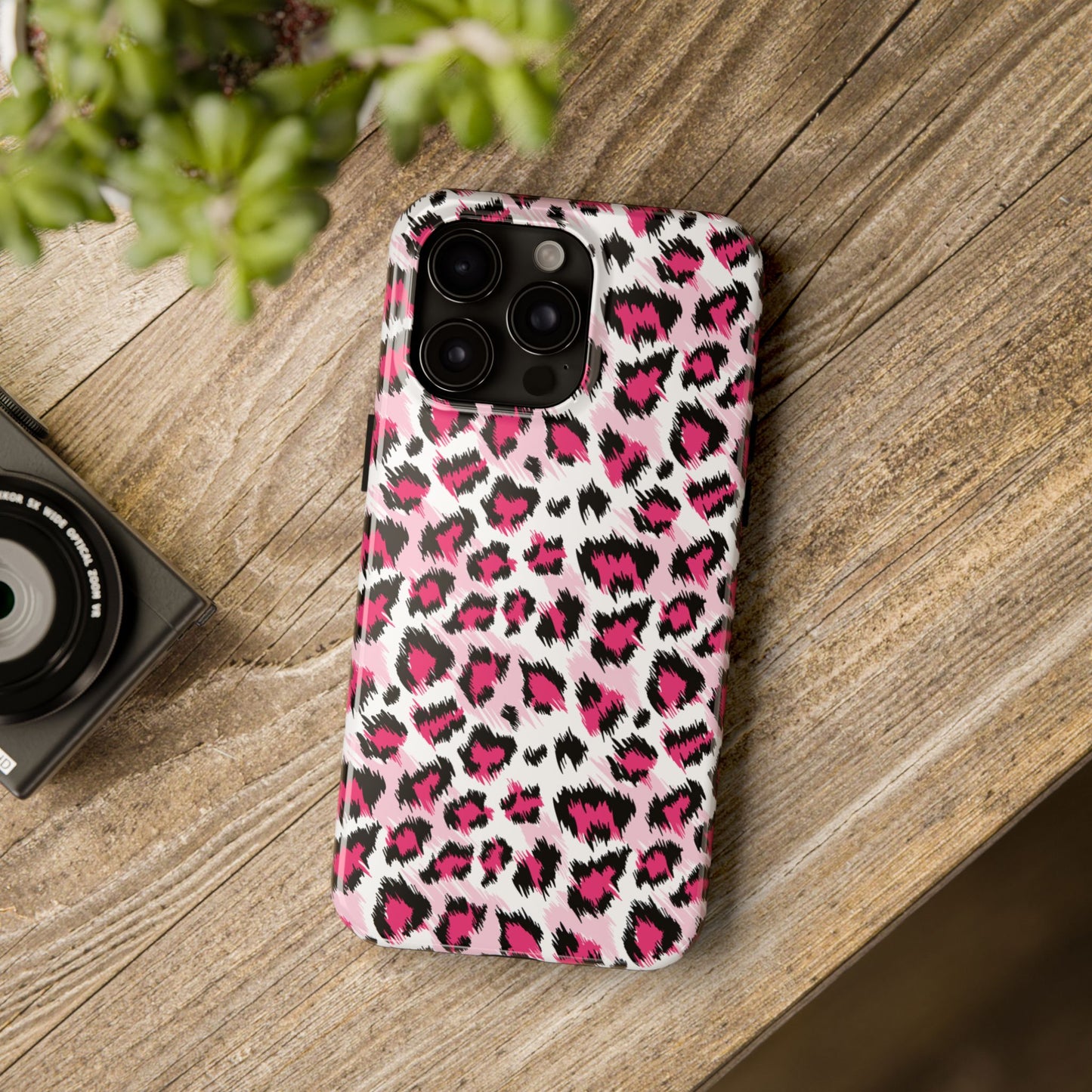Stylish Chic Pink Leopard Tough Phone Case - Durable & Trendy Protection