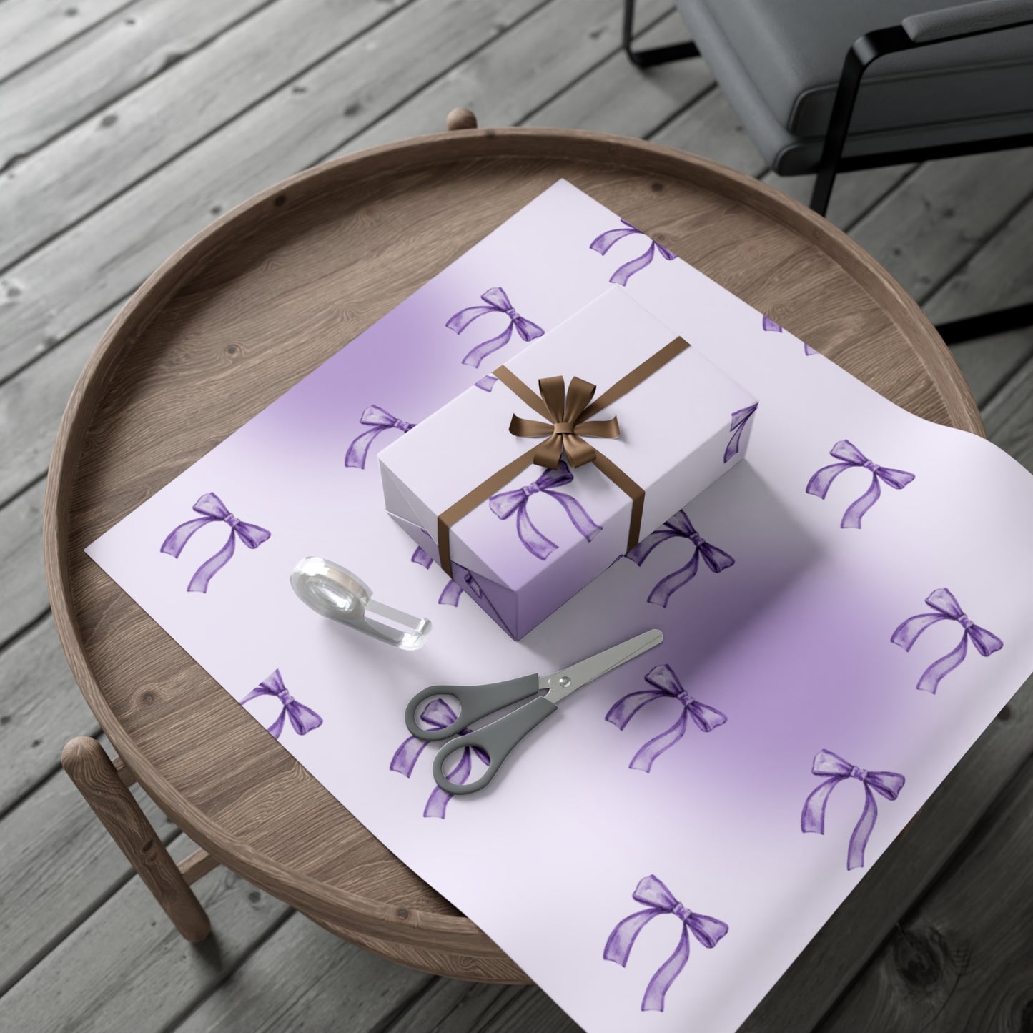 Purple Bow Gift Wrap Papers - Perfect for Celebrations and Special Occasions