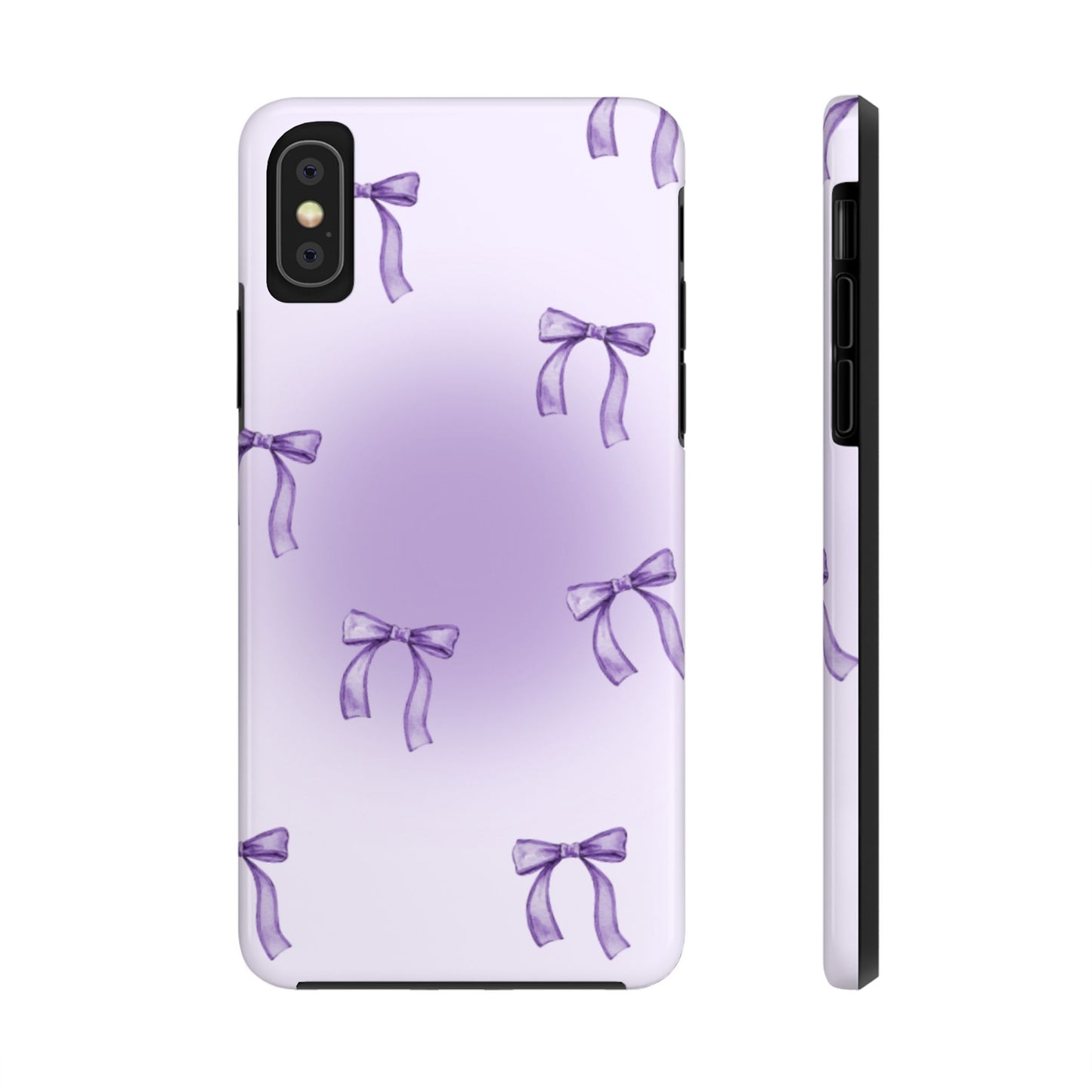 Purple Chic Bow Pattern Phone Case - Stylish Protection for All Occasions