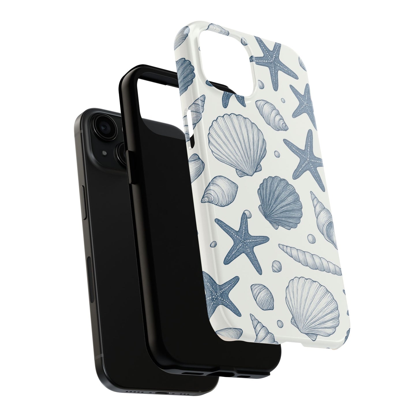 Z Coastal Shells Tough Phone Case - Nautical Design for Ocean Lovers