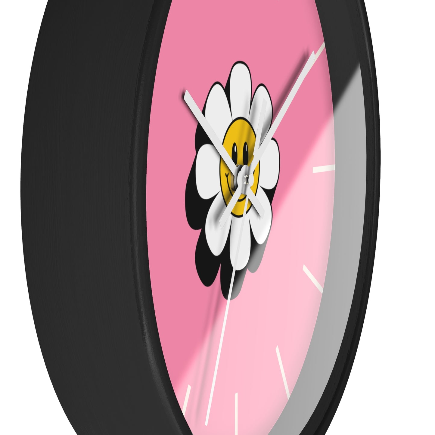 Elegant Cheerful Daisy Wall Clock, Bright Pink Floral Home Decor, Unique Gift for Flower Lovers, Preppy Clock, Happy Accent for Any Room