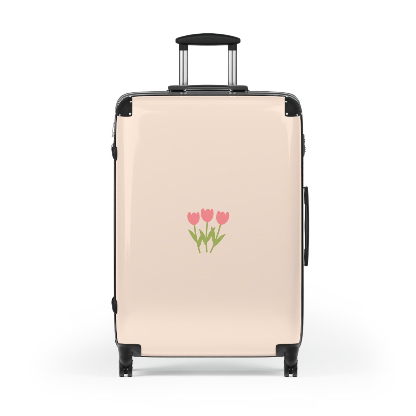Chic Floral Suitcase with Tulips Design
