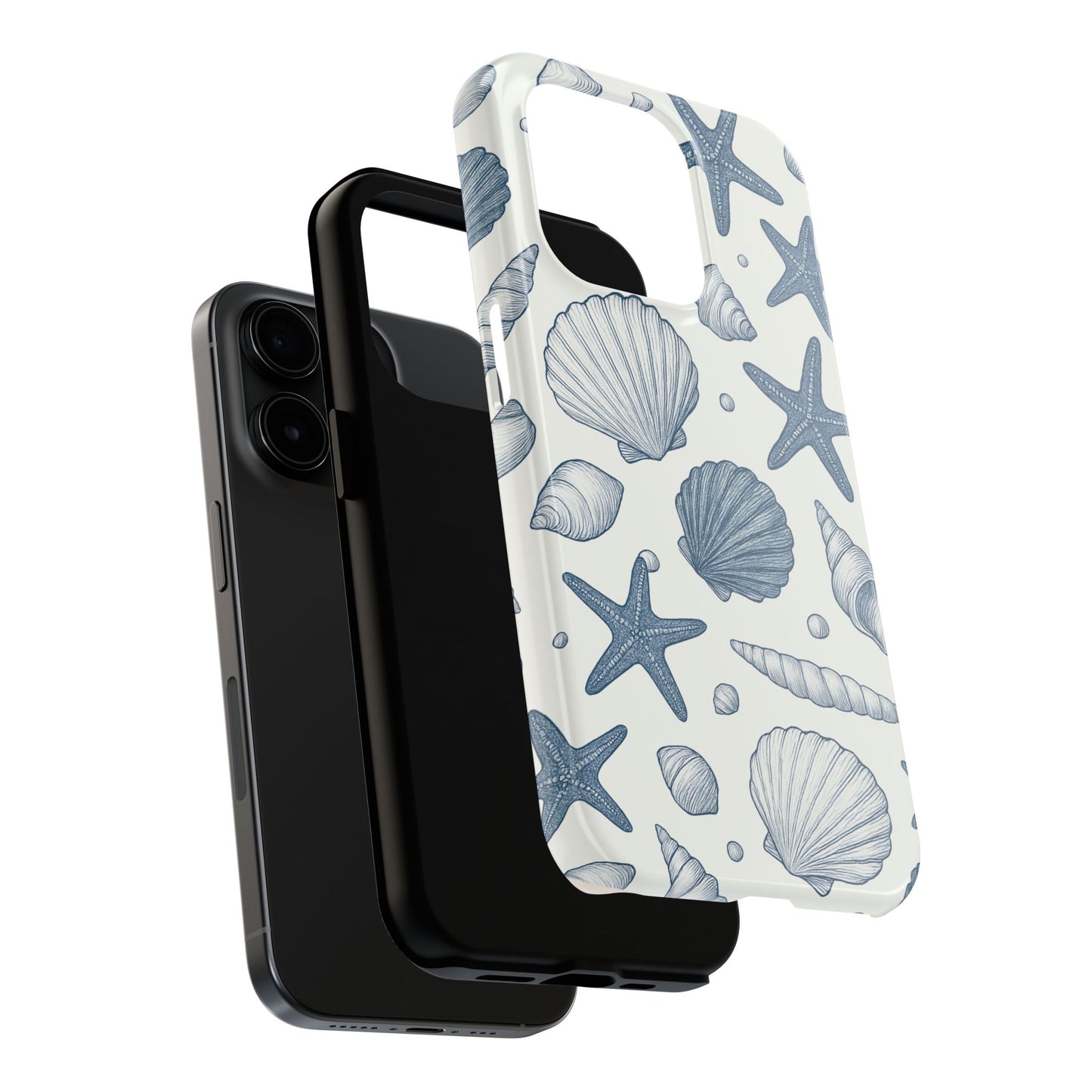 Z Coastal Shells Tough Phone Case - Nautical Design for Ocean Lovers
