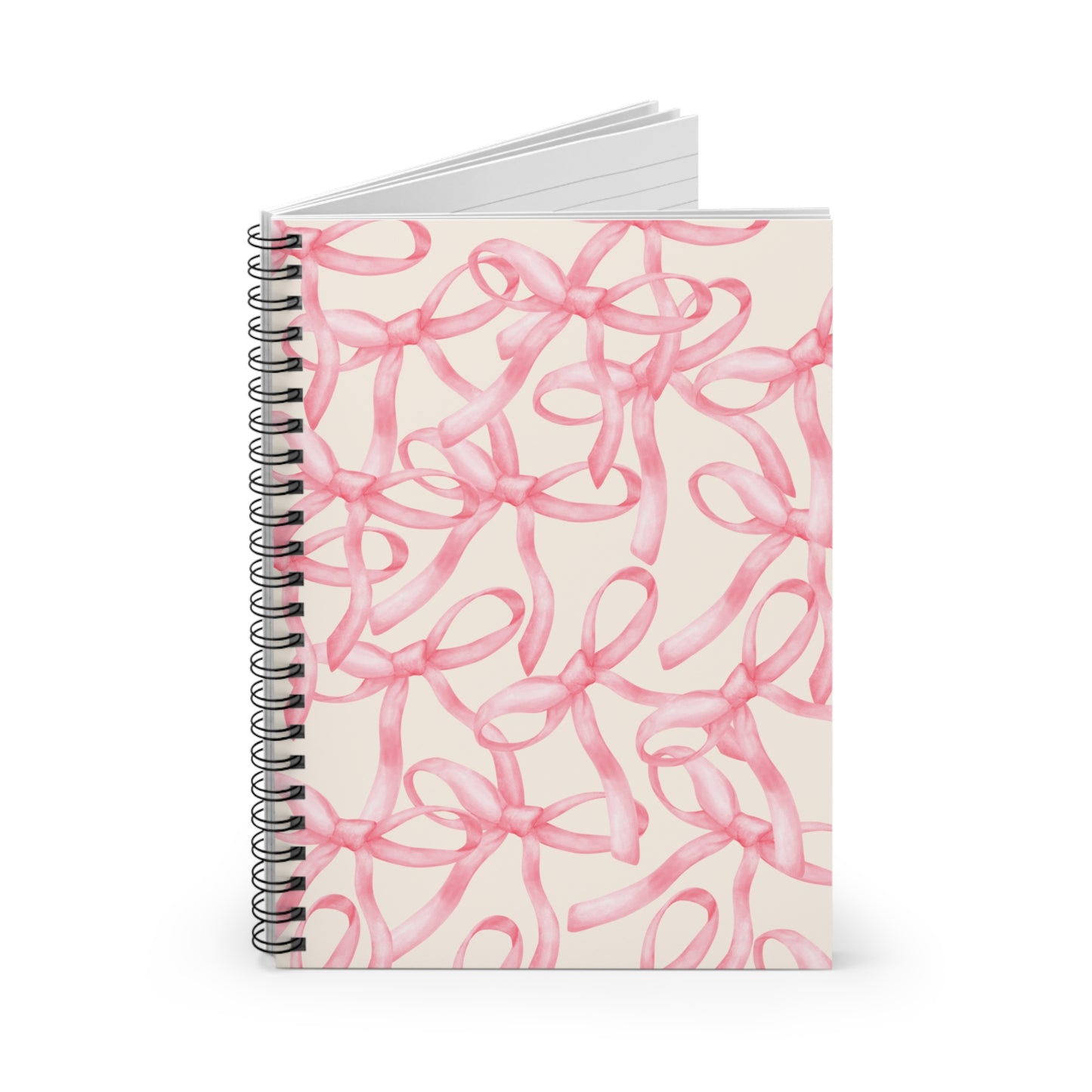 Chic Pink Ribbon Spiral Notebook - Perfect for Note-Taking & Journaling