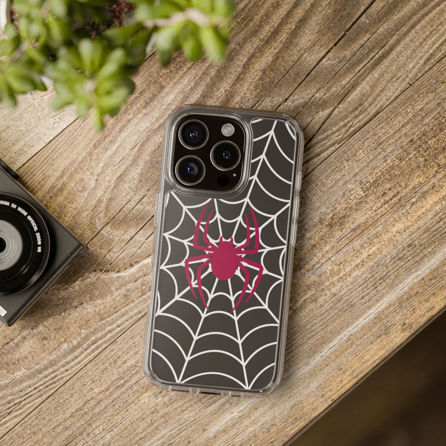 Spider Web Clear Phone Case - Stylish Protection