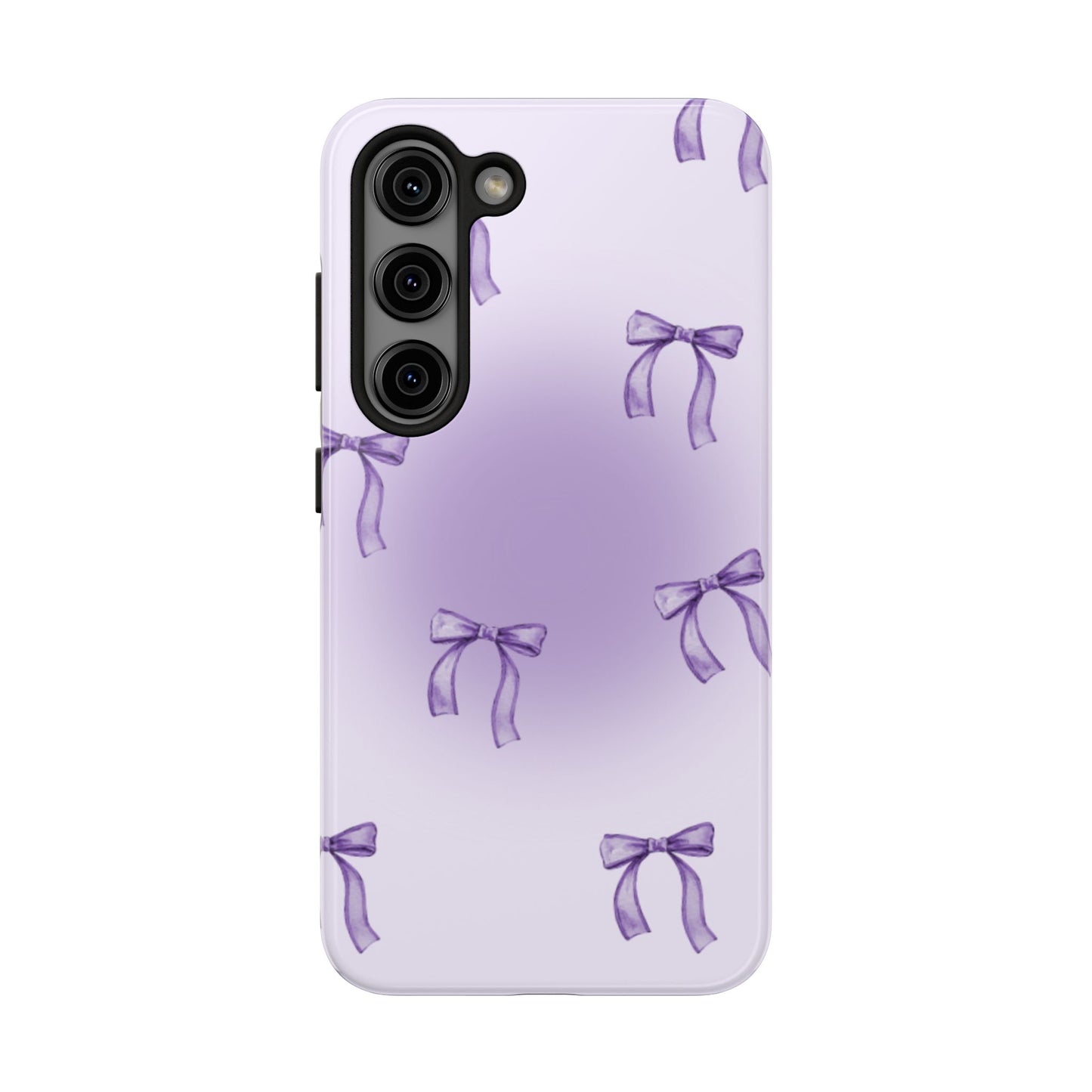 Purple Chic Bow Pattern Phone Case - Stylish Protection for All Occasions