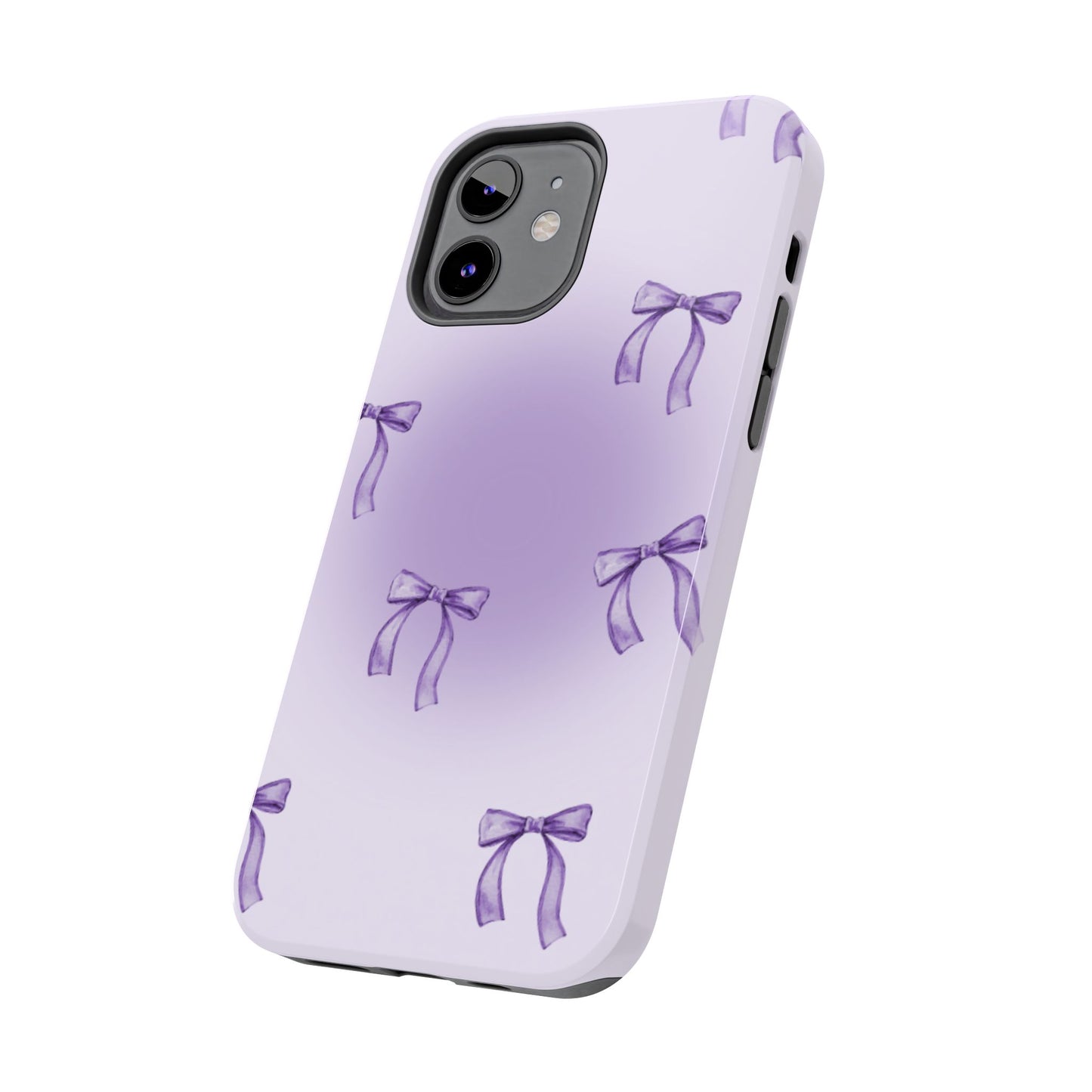 Purple Chic Bow Pattern Phone Case - Stylish Protection for All Occasions