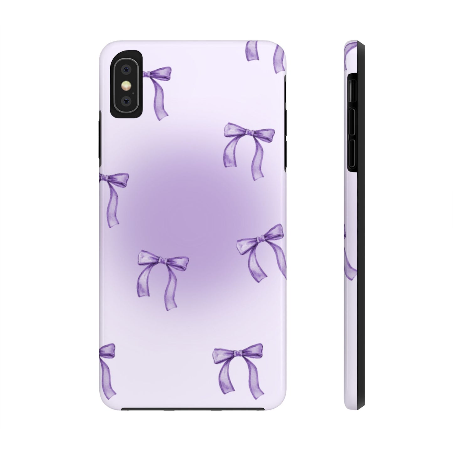 Purple Chic Bow Pattern Phone Case - Stylish Protection for All Occasions