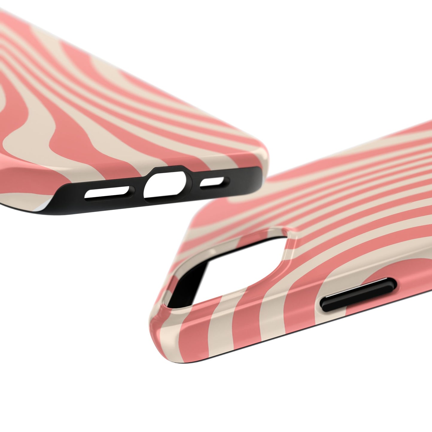 Stylish Waves Phone Case - Trendy Mobile Accessory, Durable Protection, Gift for Teens, Modern Design, Pink Aesthetic