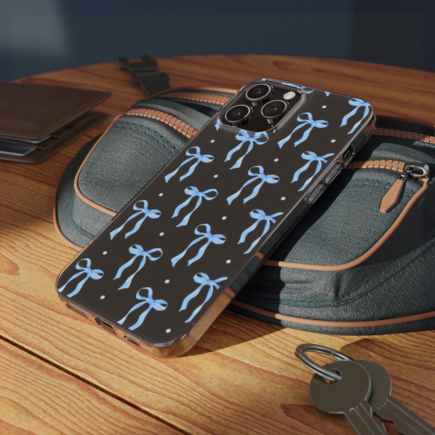 Stylish Bow Pattern Clear Silicone Phone Case - Trendy Gift for Any Occasion