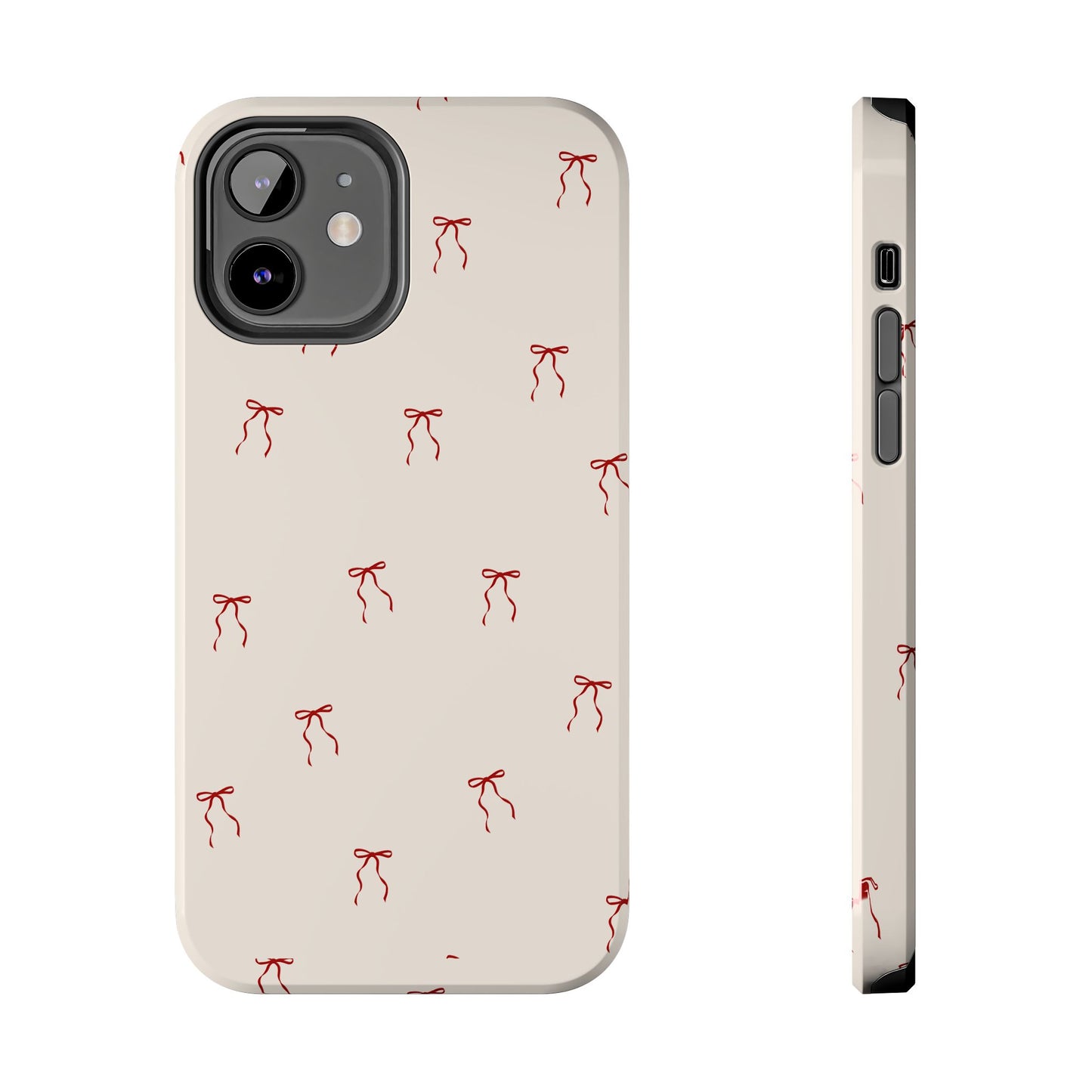 Ribbon Cute Bow Pattern Tough Phone Cases, Bow Phone Cover, Stylish Phone Protectors, Gift for Girls, Trendy Tech Accessories