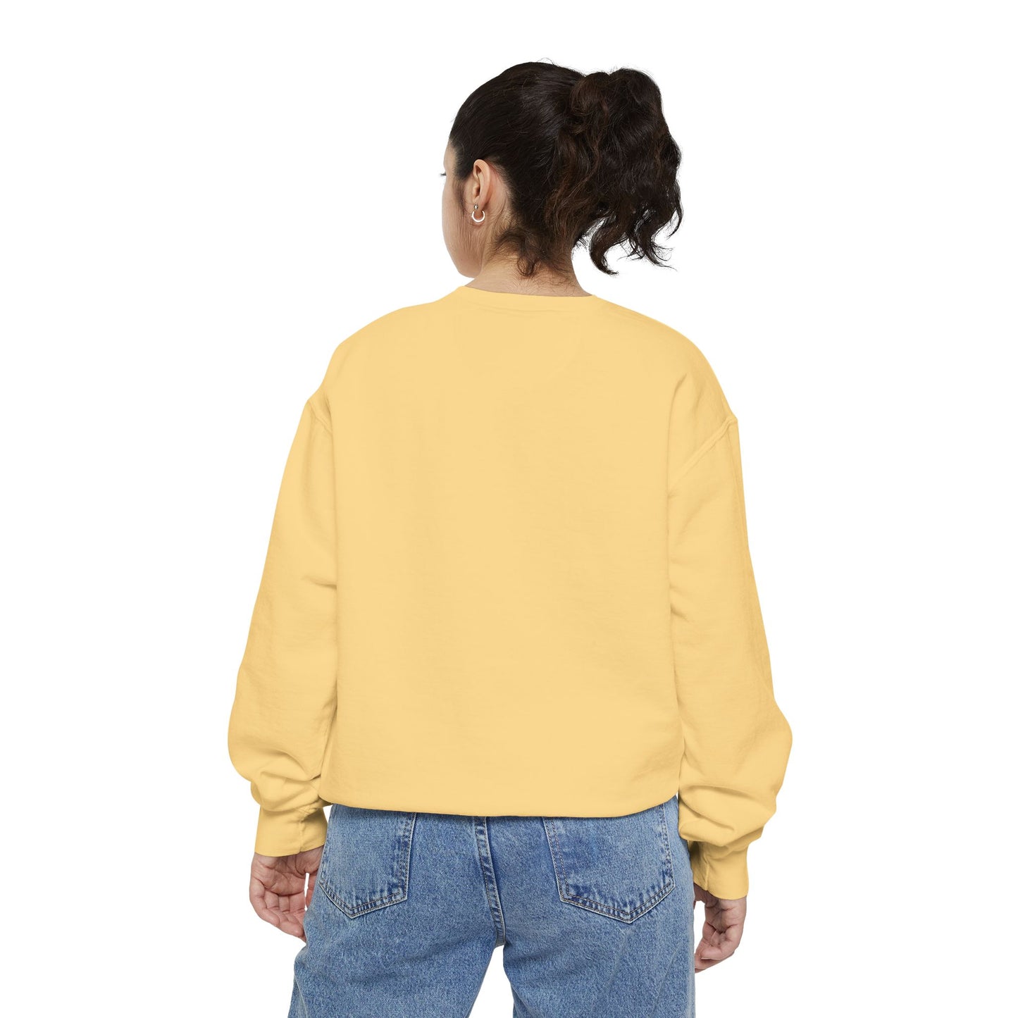 Z Cozy Unisex Garment-Dyed Sweatshirt with White Bow Design