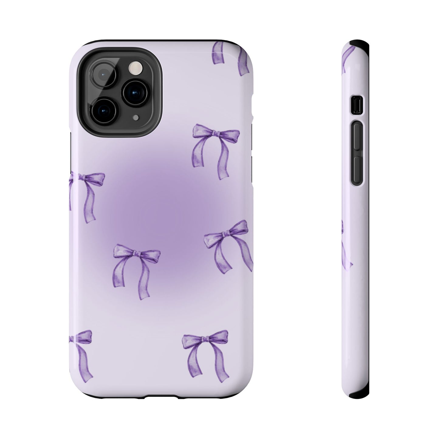 Purple Chic Bow Pattern Phone Case - Stylish Protection for All Occasions