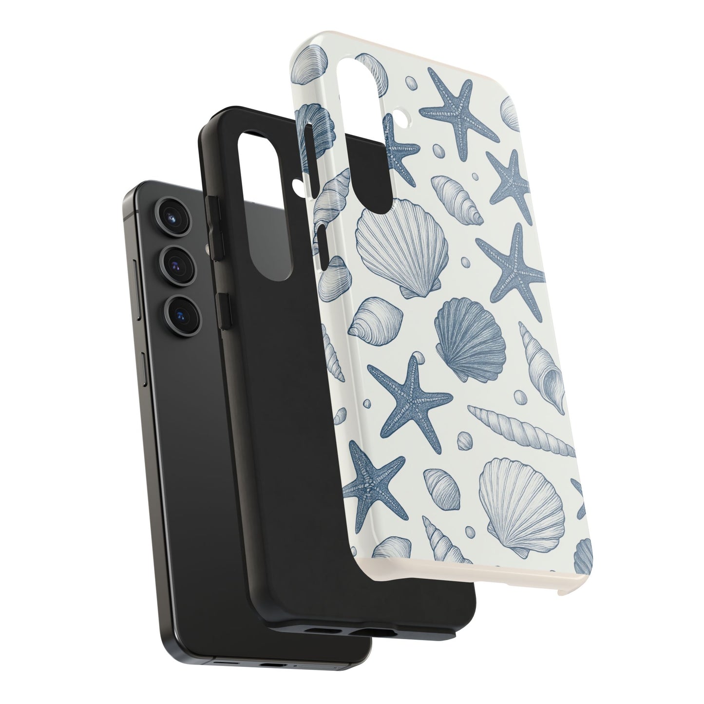 Z Coastal Shells Tough Phone Case - Nautical Design for Ocean Lovers