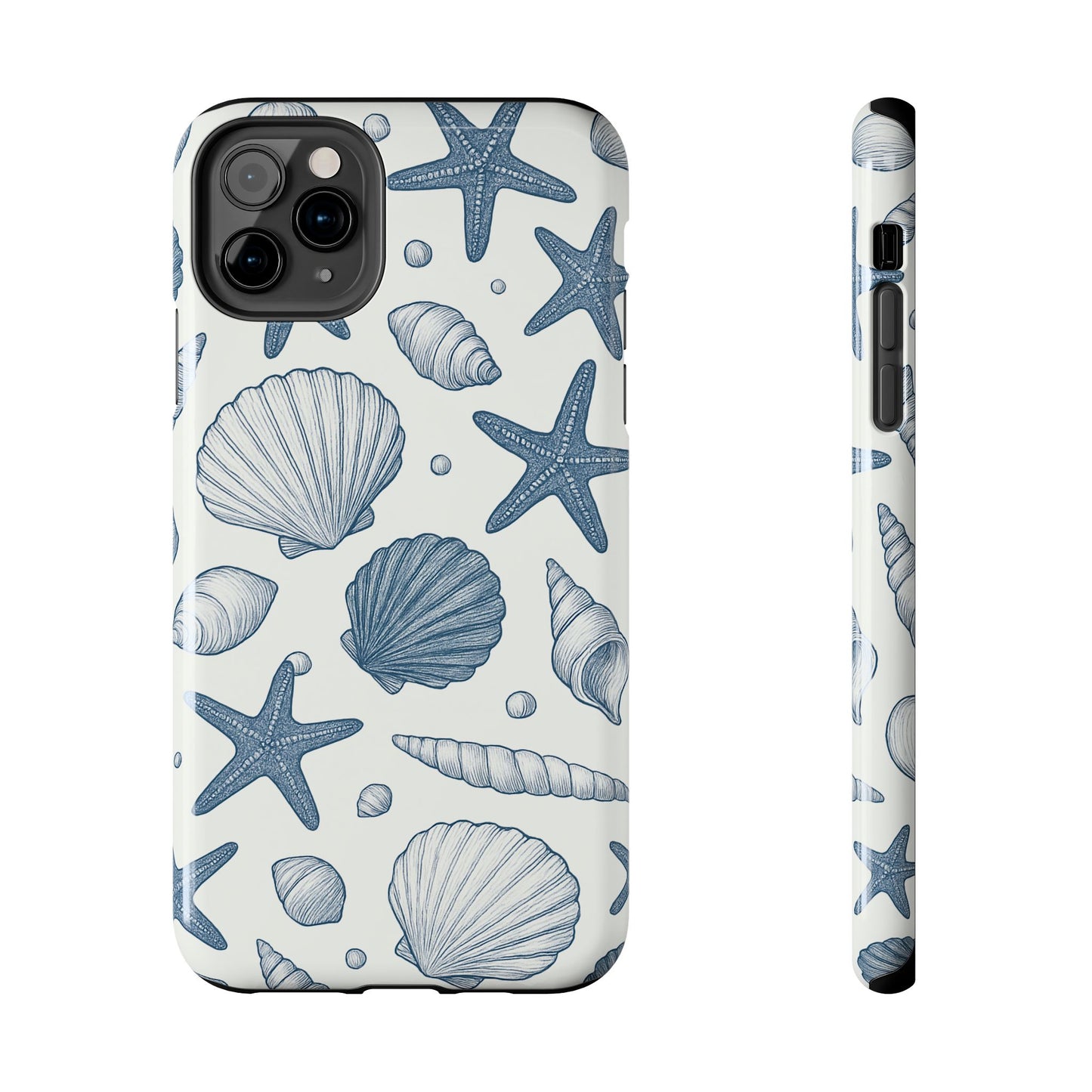 Z Coastal Shells Tough Phone Case - Nautical Design for Ocean Lovers