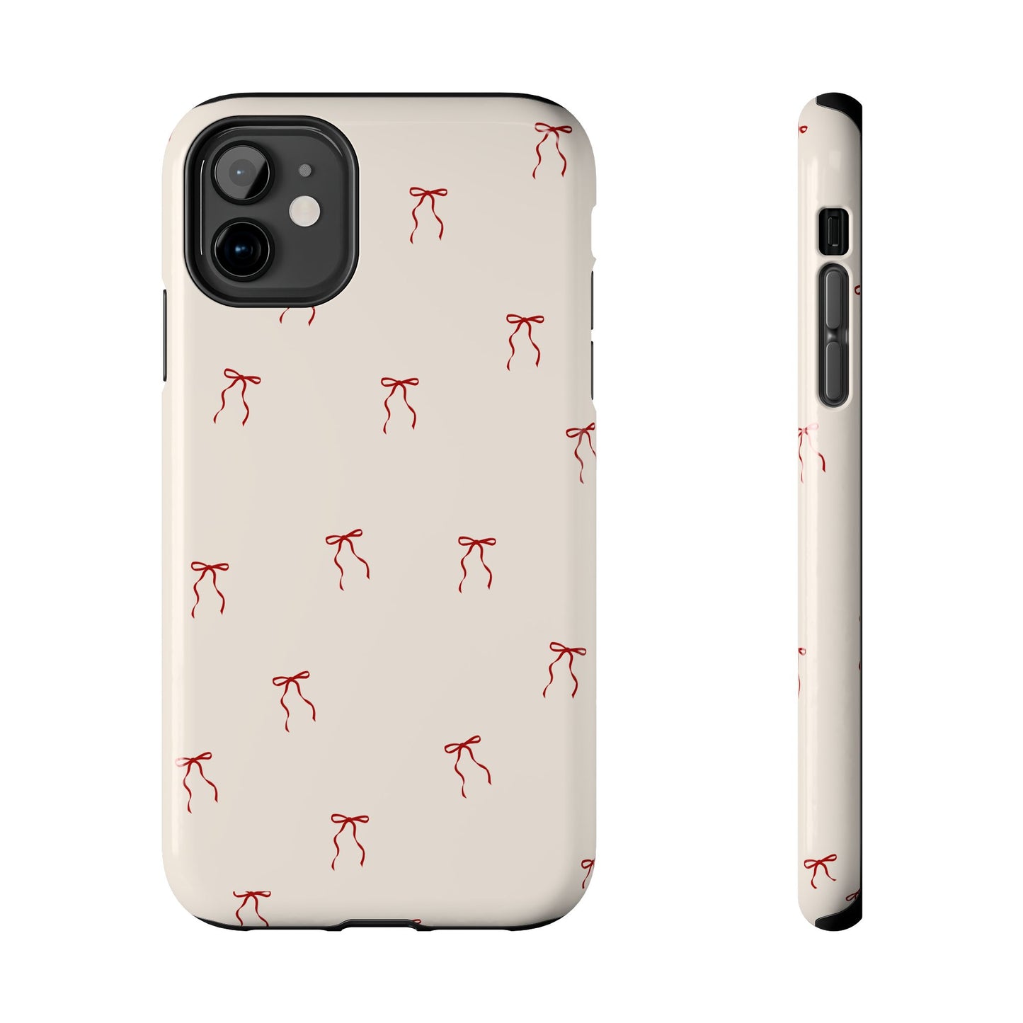 Ribbon Cute Bow Pattern Tough Phone Cases, Bow Phone Cover, Stylish Phone Protectors, Gift for Girls, Trendy Tech Accessories