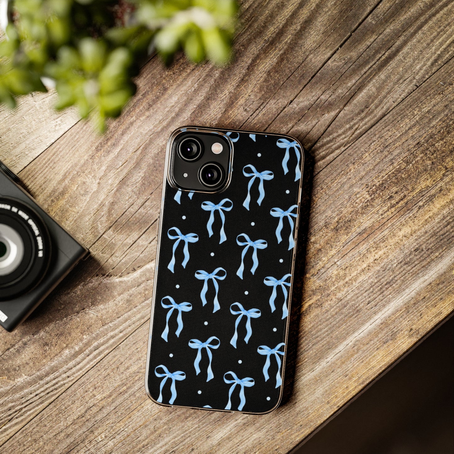 Stylish Bow Pattern Clear Silicone Phone Case - Trendy Gift for Any Occasion