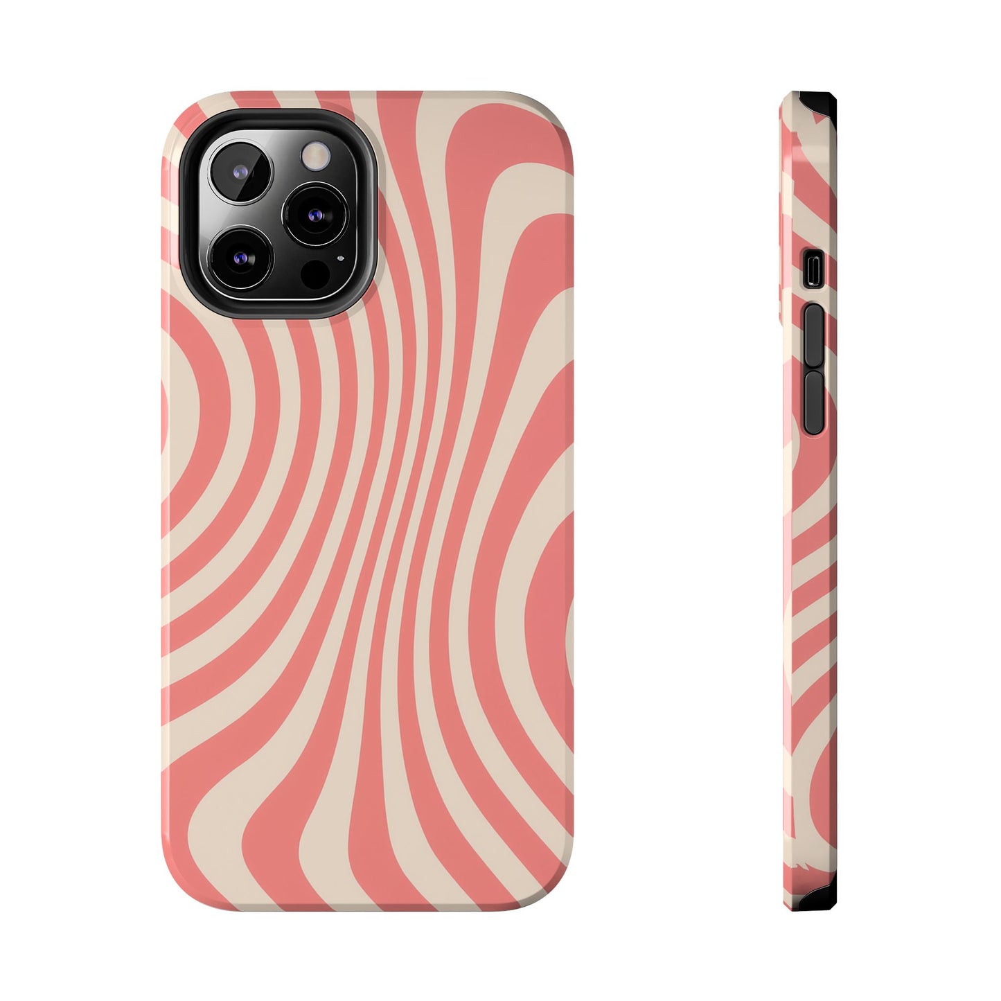 Stylish Waves Phone Case - Trendy Mobile Accessory, Durable Protection, Gift for Teens, Modern Design, Pink Aesthetic