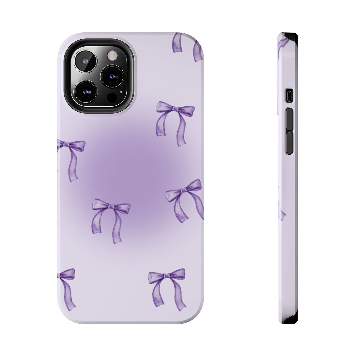 Purple Chic Bow Pattern Phone Case - Stylish Protection for All Occasions