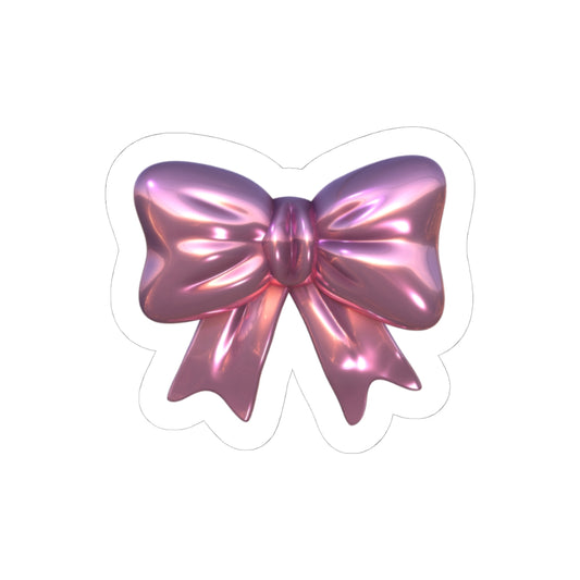 U Glossy Pink Bow Kiss-Cut Stickers – Perfect for Gifts, Scrapbooking, and Decor