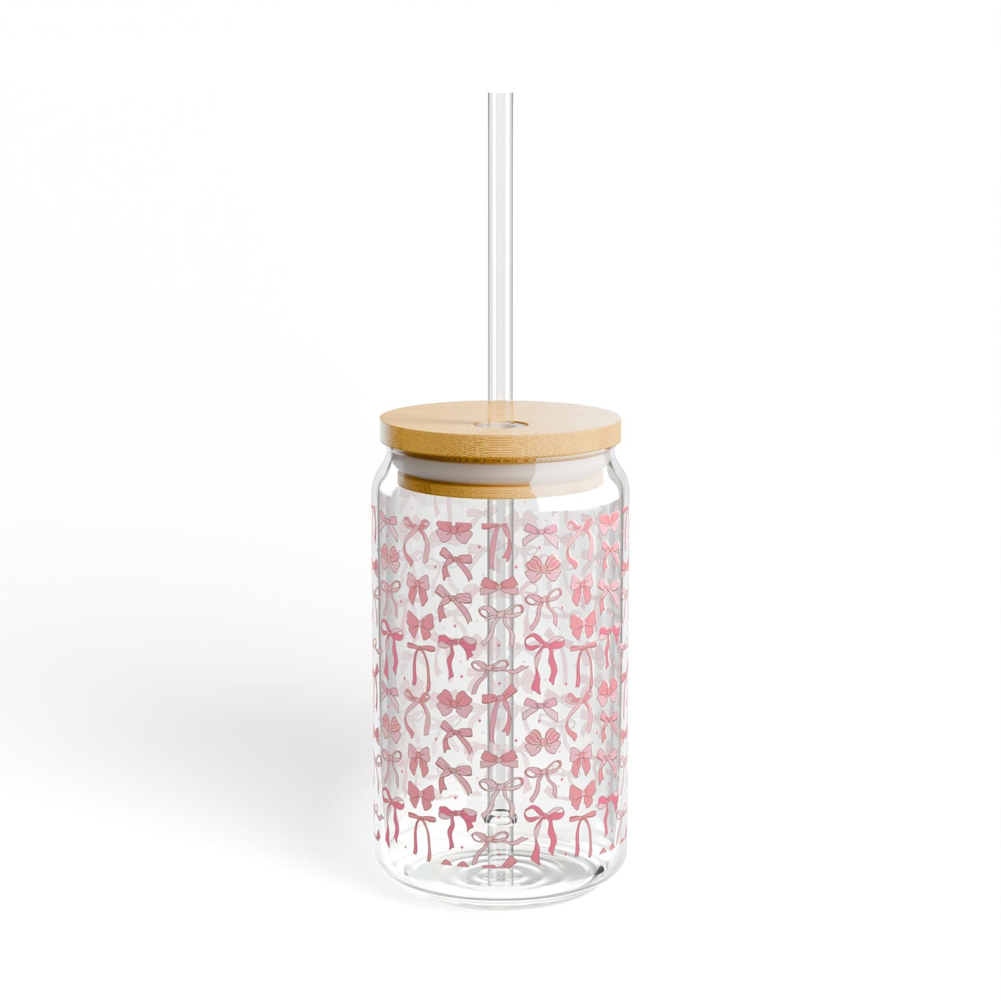 Cute Stylish 16oz Sipper Glass with Bamboo Lid - Perfect for Eco-Friendly Hydration