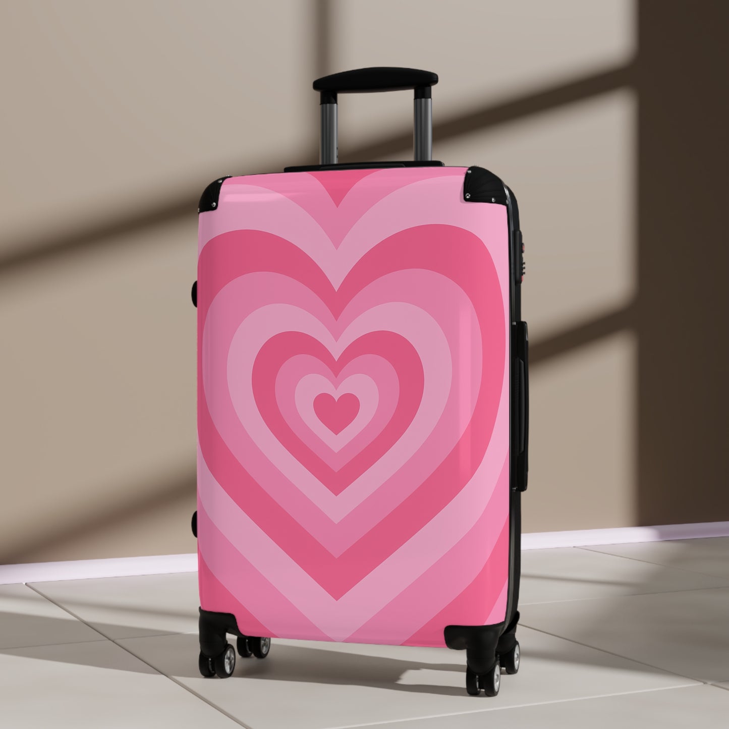 Heart Pattern Carry-On Luggage - Cute Travel Suitcase, Valentines Day Gift, Love Themed Baggage, Stylish Travel Accessory, Heart Design Bag