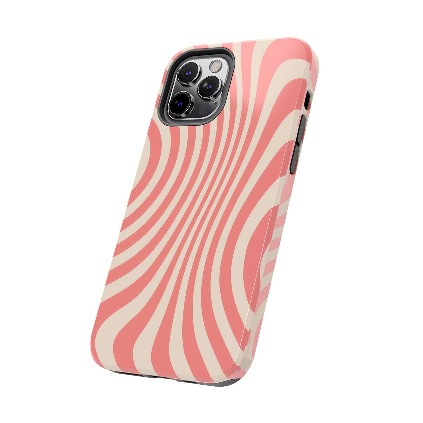 Stylish Waves Phone Case - Trendy Mobile Accessory, Durable Protection, Gift for Teens, Modern Design, Pink Aesthetic