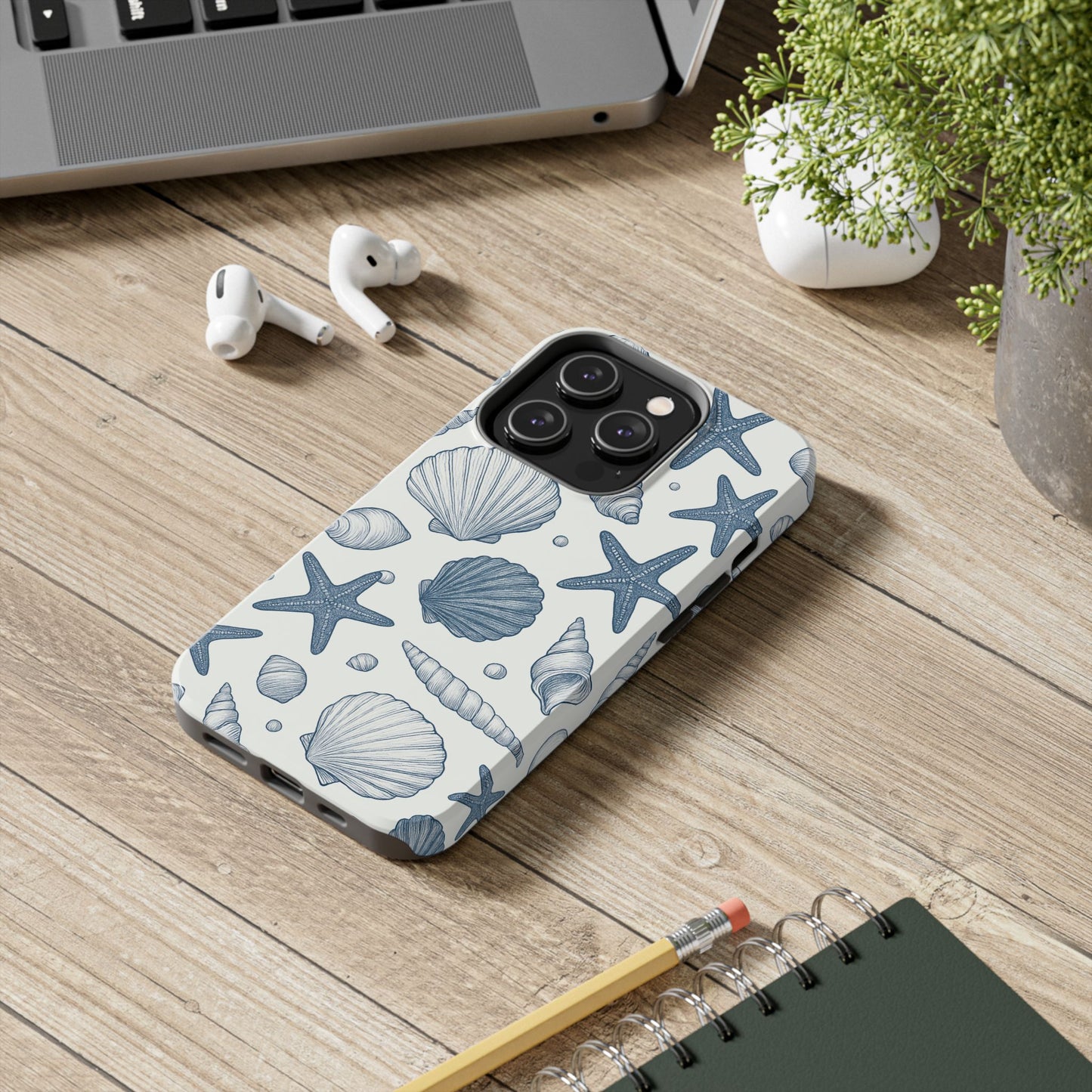 Z Coastal Shells Tough Phone Case - Nautical Design for Ocean Lovers