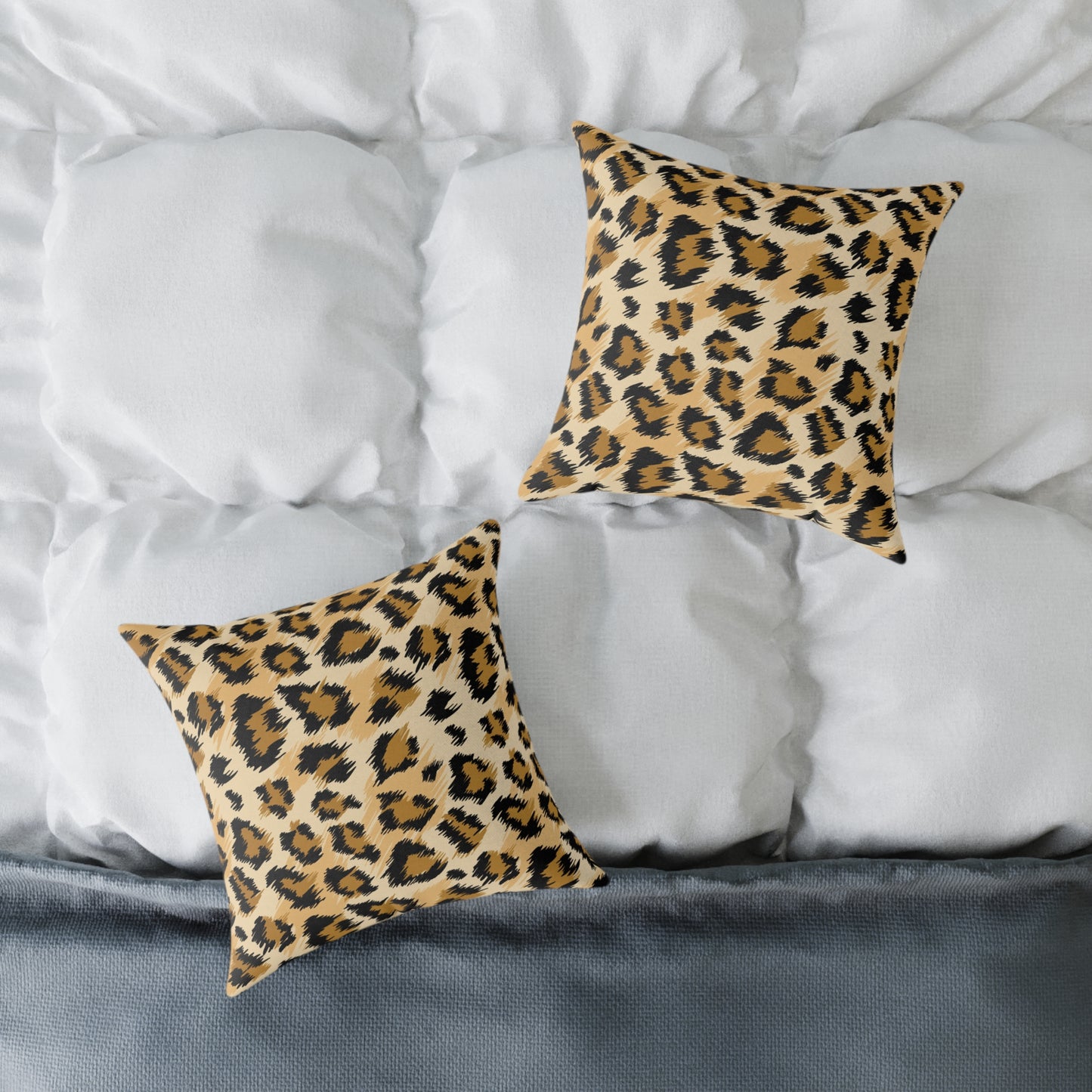 Leopard Print Y2k Square Canvas Pillow, Decorative Cushion, Living Room Decor, Animal Print Throw Pillow, Home Gift for Cat Lovers