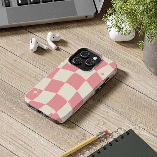 Aesthetic Vibrant Checkerboard Tough Phone Case - Stylish Protection for Trendsetters