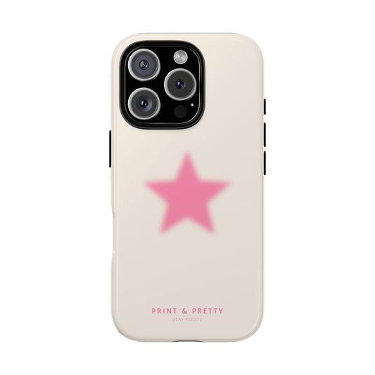 Chic Stylish Tough Phone Case with Pink Star Design - Stay Pretty
