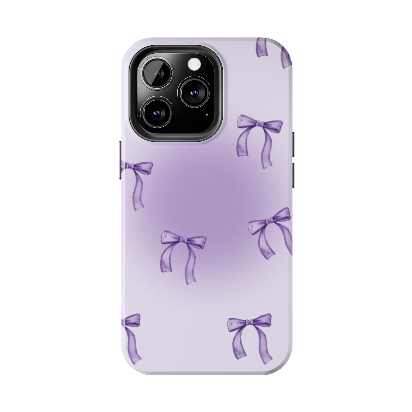 Purple Chic Bow Pattern Phone Case - Stylish Protection for All Occasions