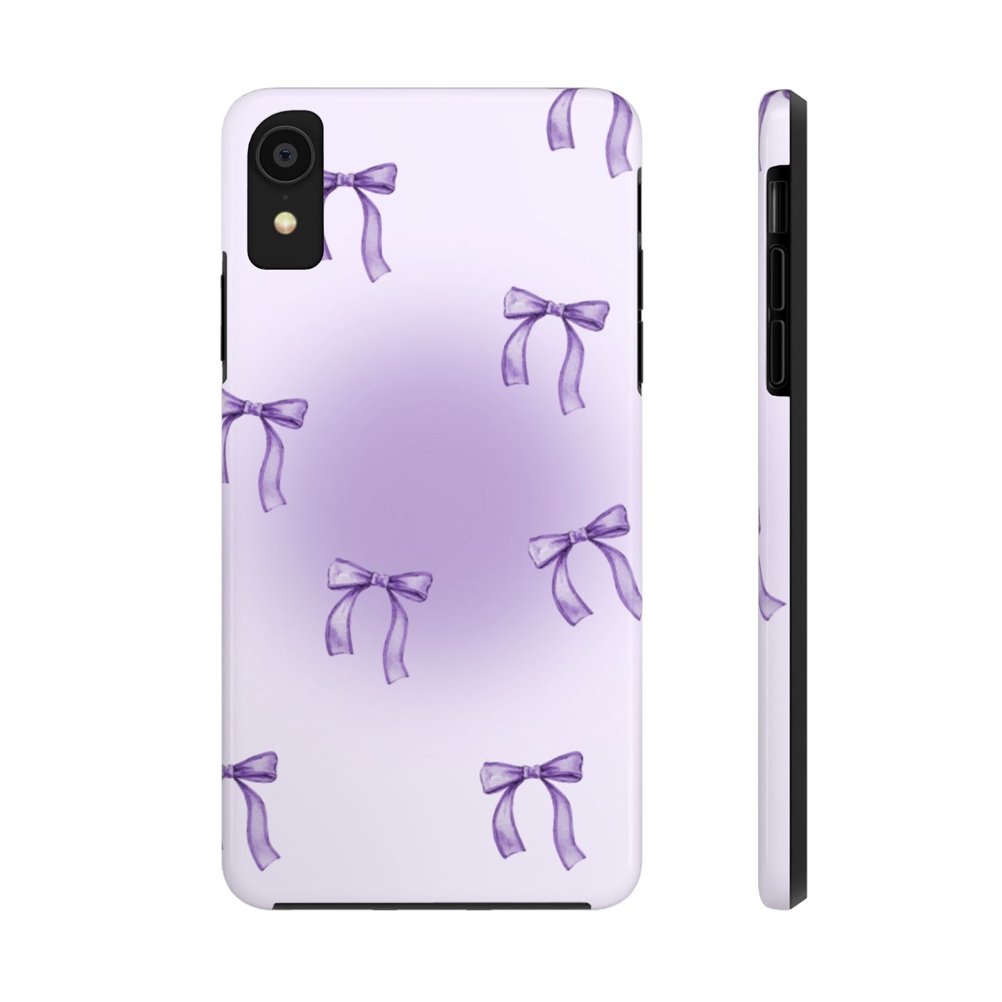 Purple Chic Bow Pattern Phone Case - Stylish Protection for All Occasions