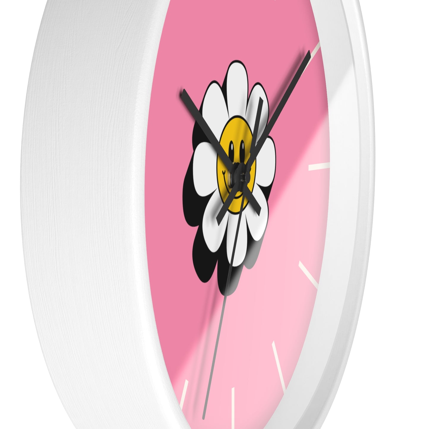 Elegant Cheerful Daisy Wall Clock, Bright Pink Floral Home Decor, Unique Gift for Flower Lovers, Preppy Clock, Happy Accent for Any Room