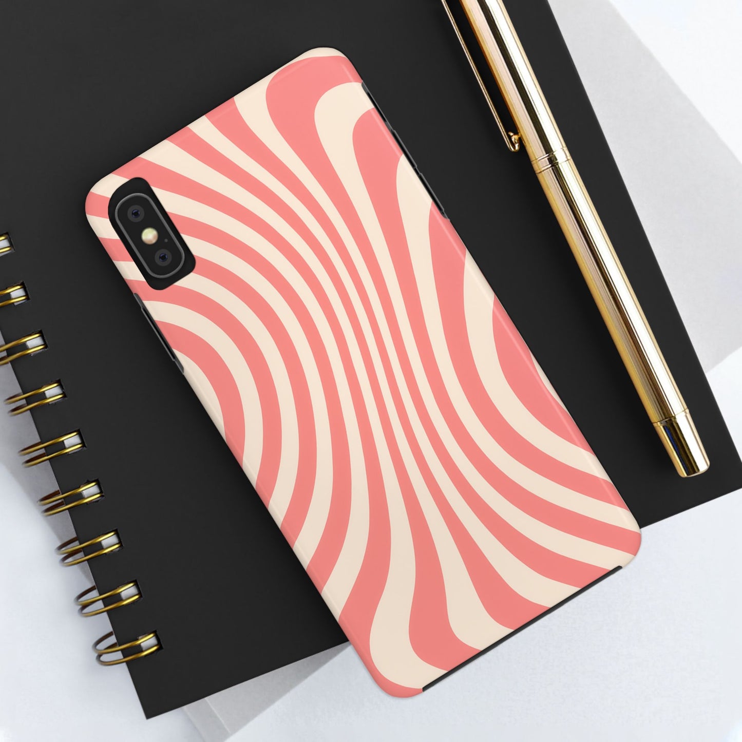 Stylish Waves Phone Case - Trendy Mobile Accessory, Durable Protection, Gift for Teens, Modern Design, Pink Aesthetic