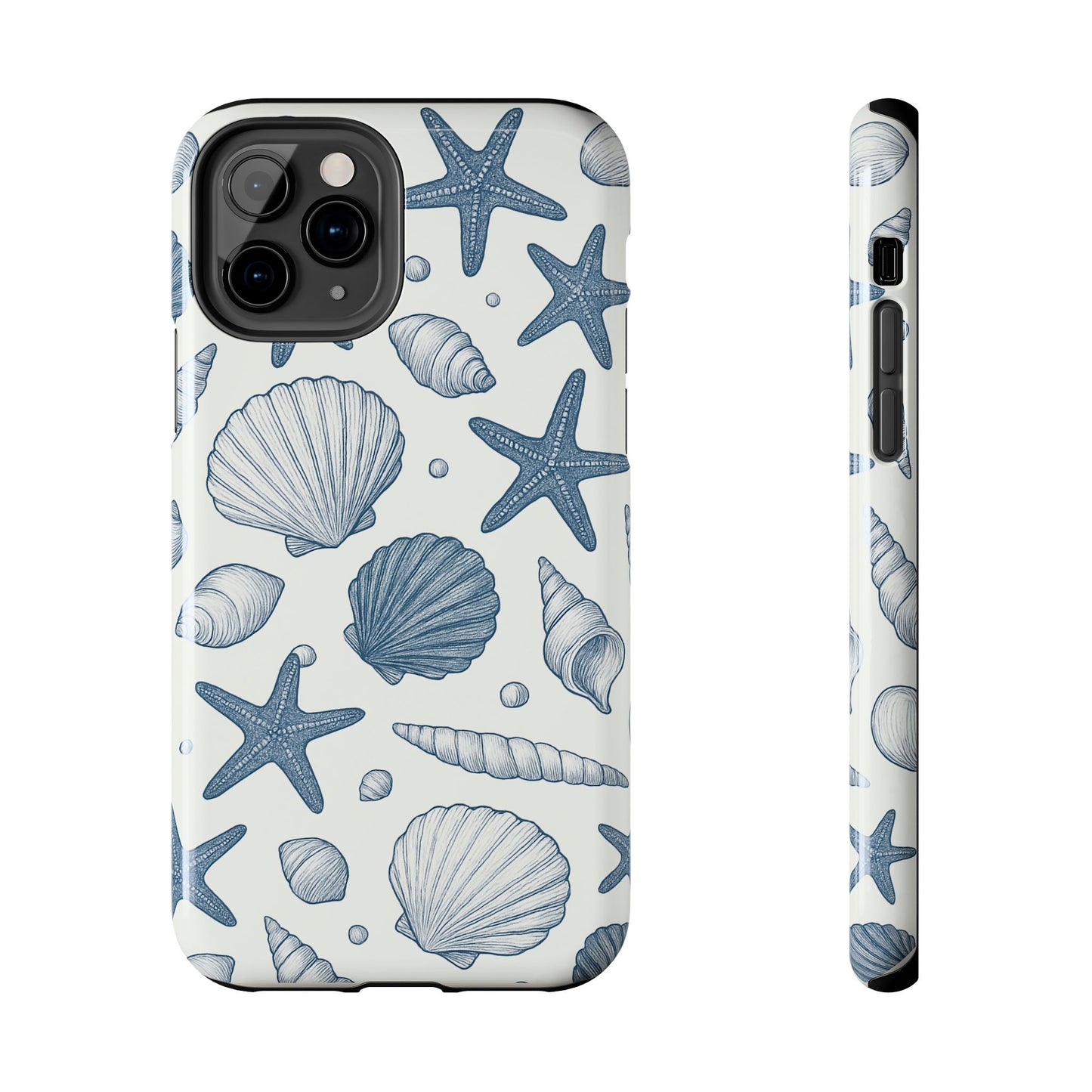 Z Coastal Shells Tough Phone Case - Nautical Design for Ocean Lovers