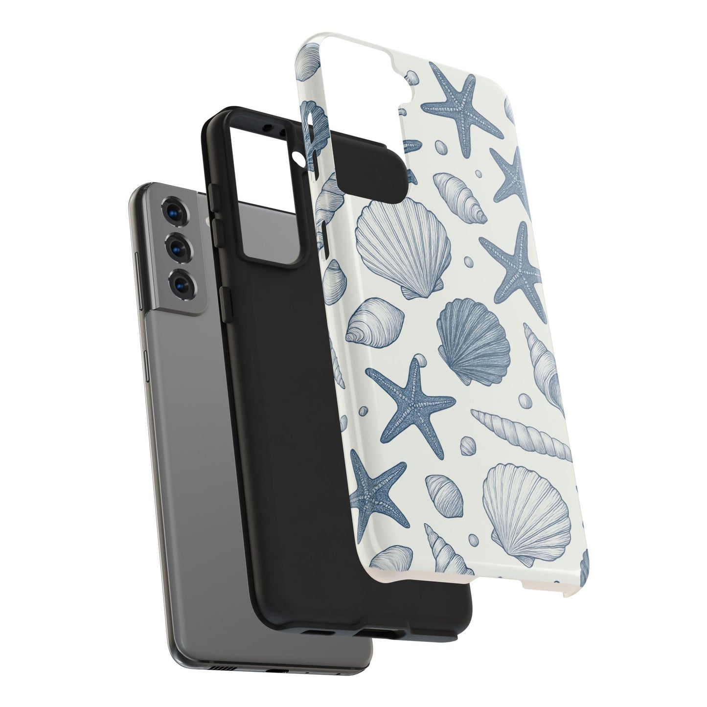 Z Coastal Shells Tough Phone Case - Nautical Design for Ocean Lovers