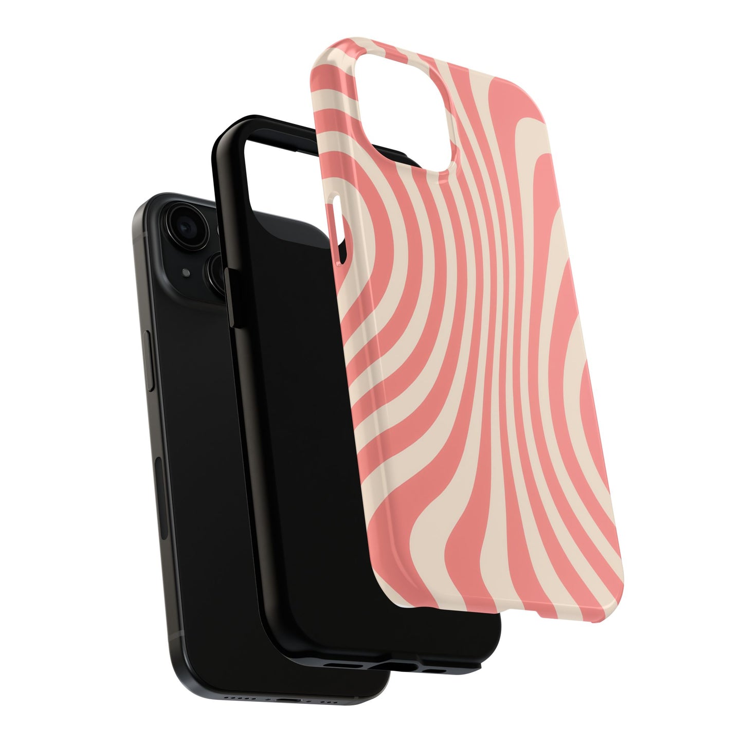 Stylish Waves Phone Case - Trendy Mobile Accessory, Durable Protection, Gift for Teens, Modern Design, Pink Aesthetic