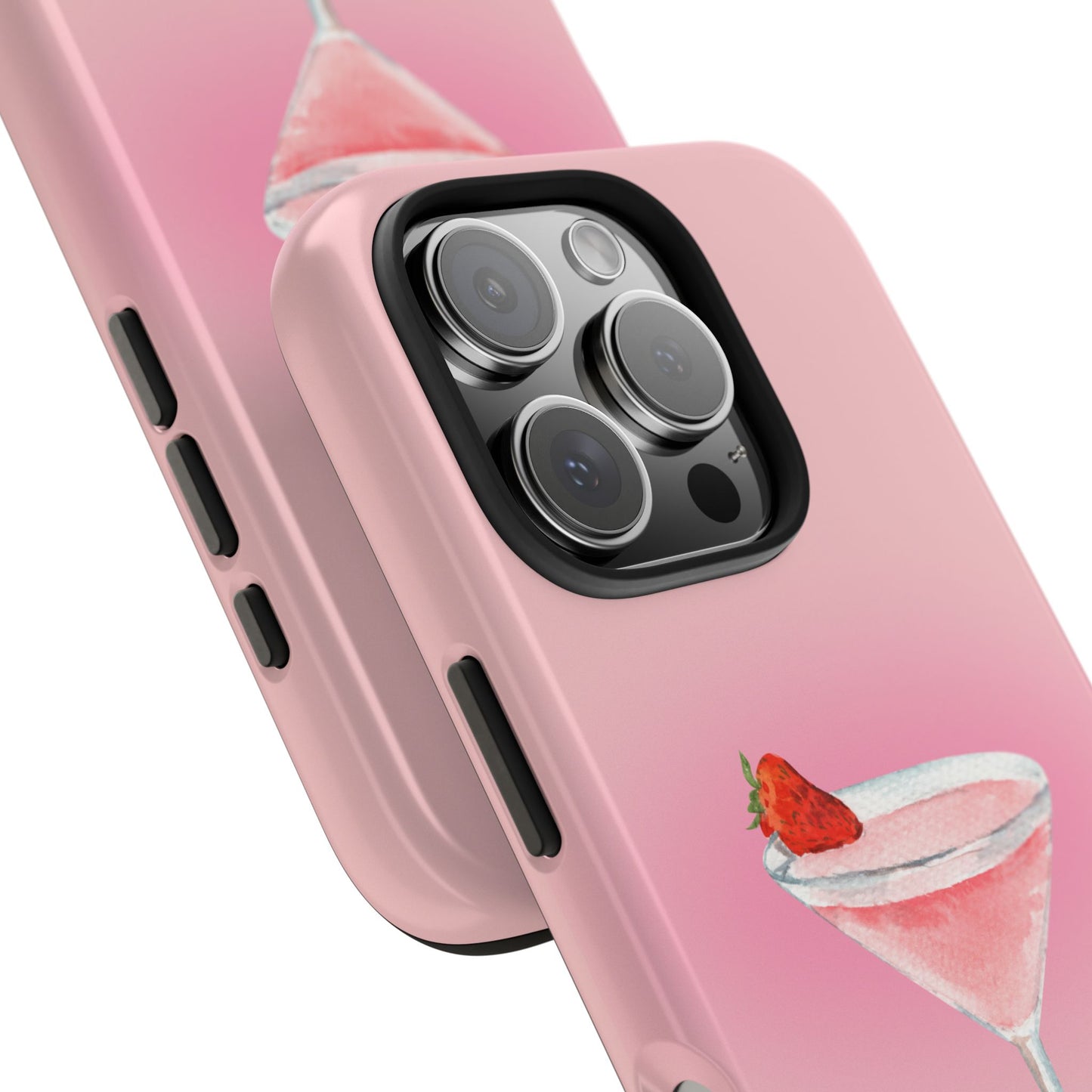 Cute Cocktail Phone Cases, Berry Pink Tough Phone Cover, Fun Gift for Friends, Perfect for Parties, Summer Vibes, Blur design
