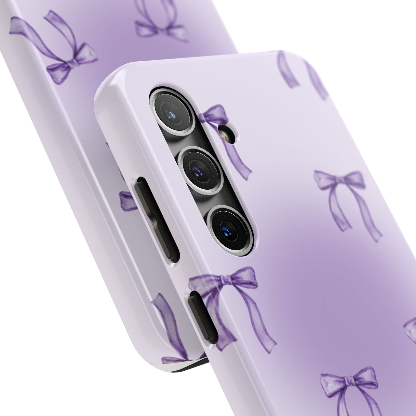 Purple Chic Bow Pattern Phone Case - Stylish Protection for All Occasions