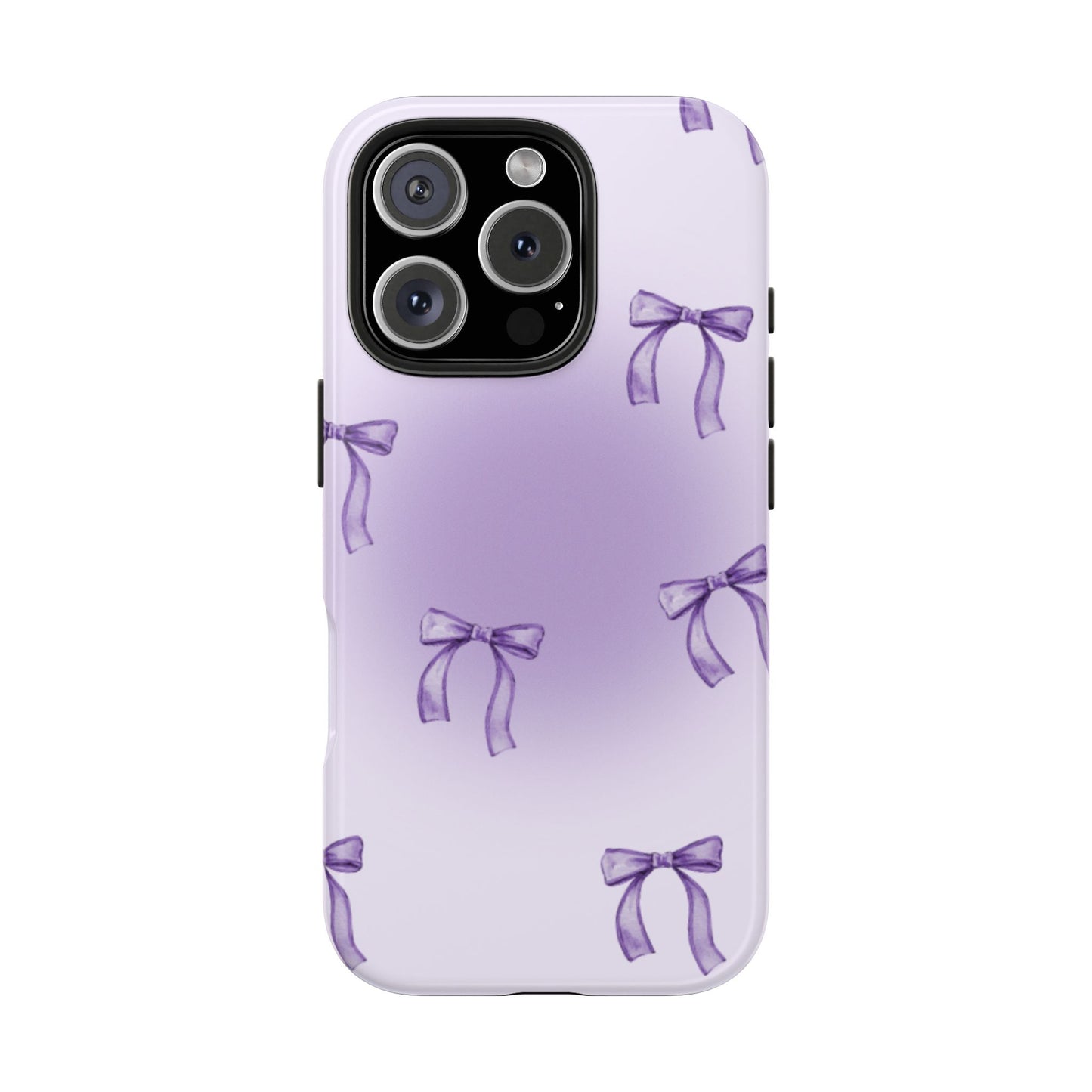 Purple Chic Bow Pattern Phone Case - Stylish Protection for All Occasions