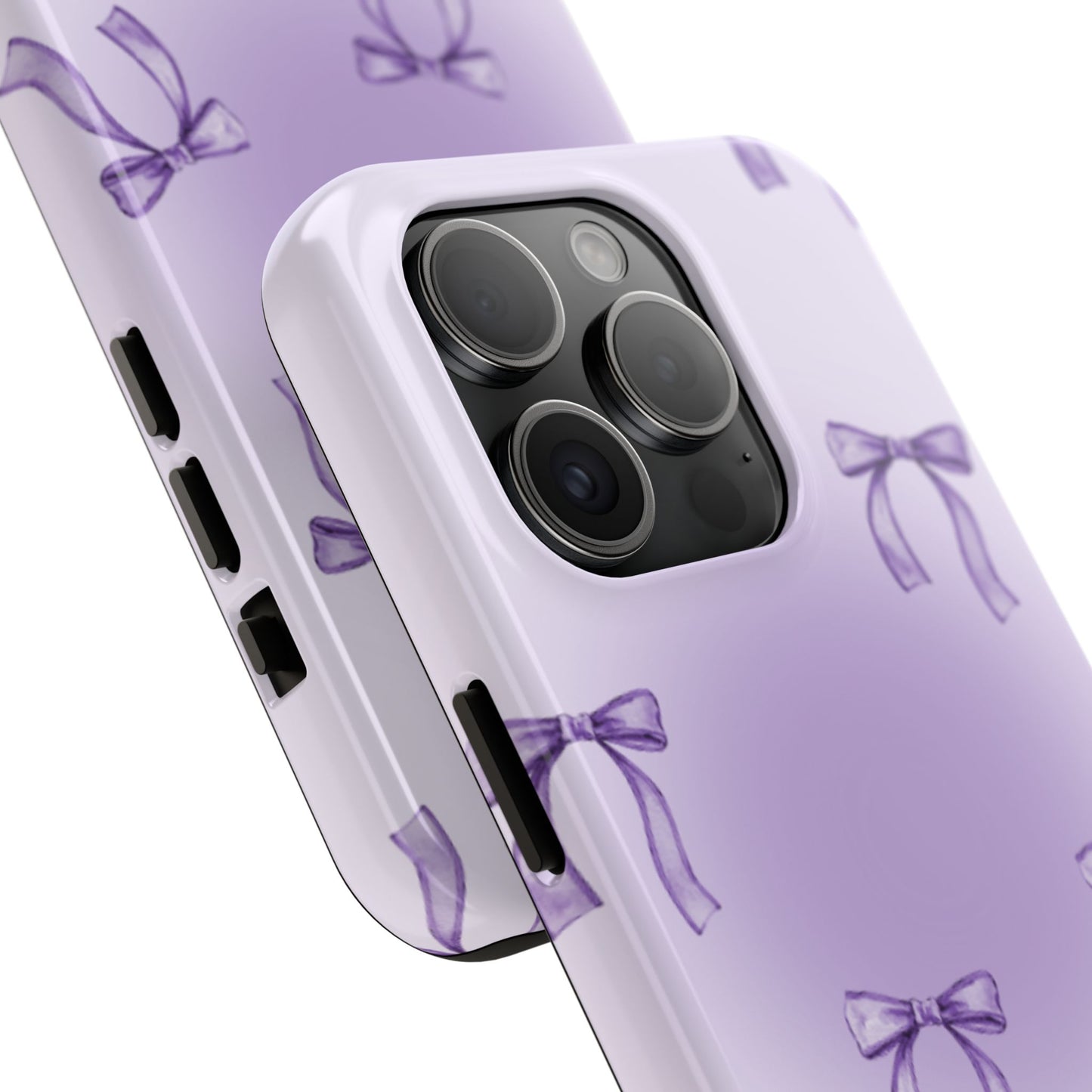 Purple Chic Bow Pattern Phone Case - Stylish Protection for All Occasions